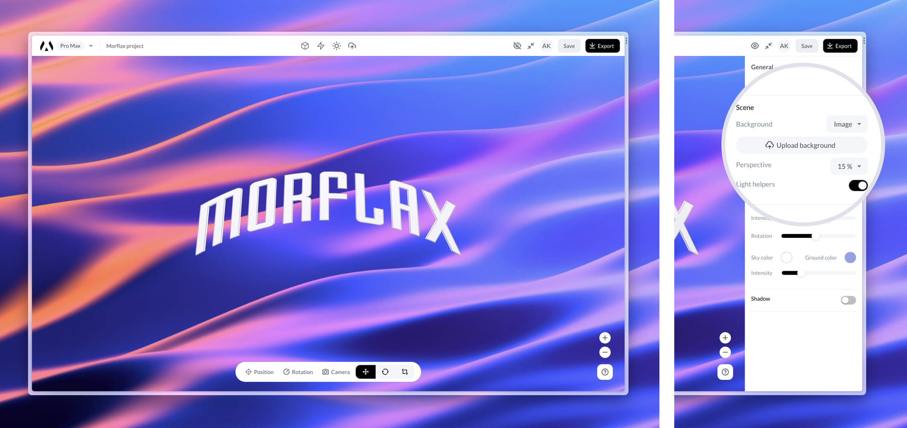 Morflax mix - Mix & Build 3D mockups and illustrations.
