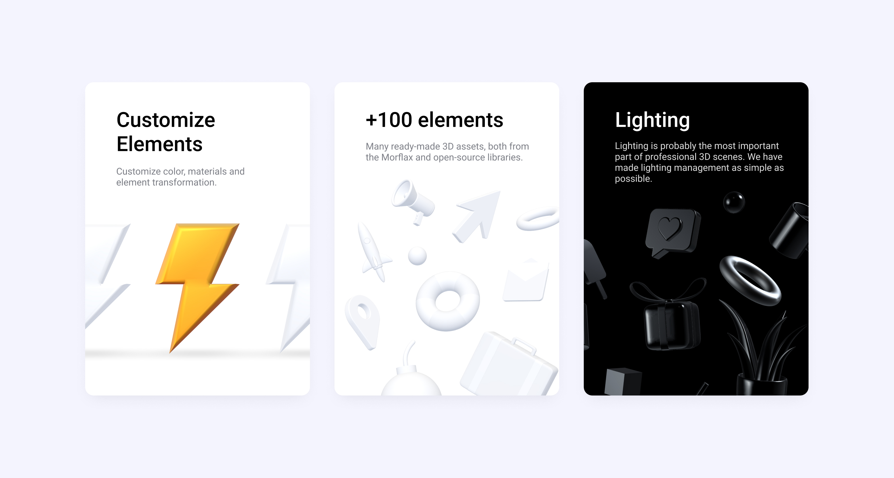 Morflax mesh - 3D illustrations and icons designer features